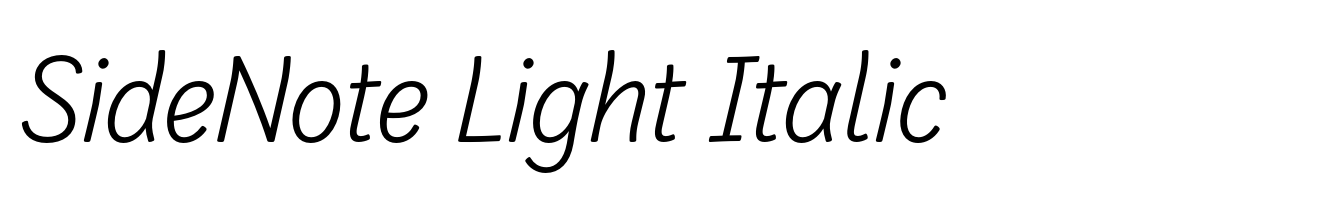 SideNote Light Italic